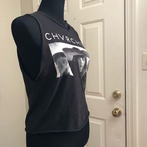 CHVRCHES black, cut tee tank XS